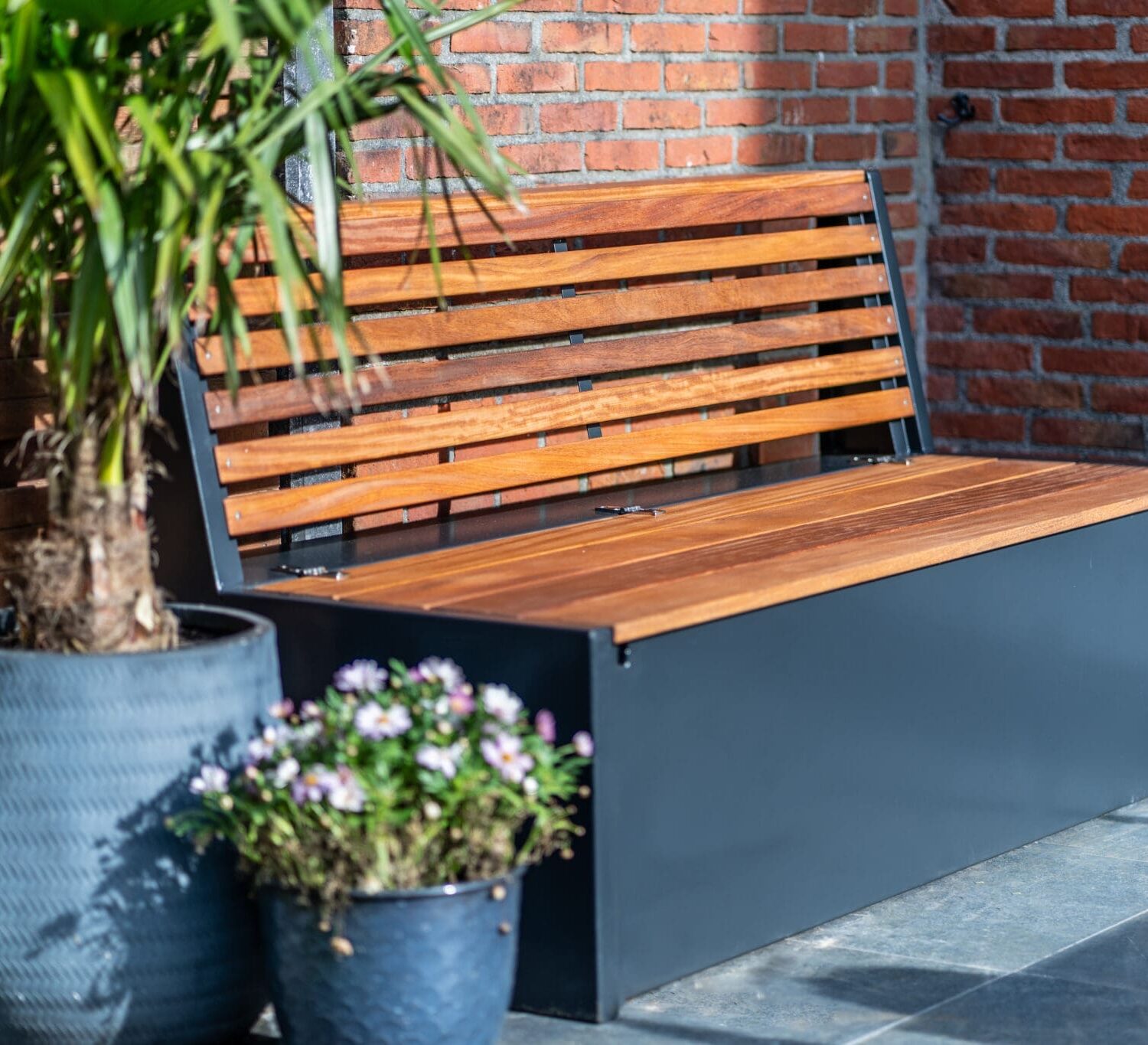 Alternatief beeld van Tuinbank met opbergruimte - Aluminium