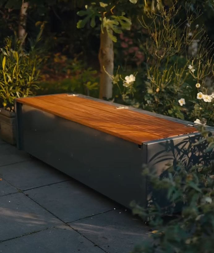 Alternatief beeld van Tuinbank met opbergruimte - zonder rugleuning